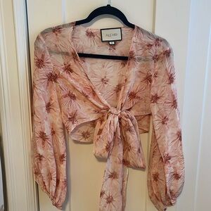 ALEXIS Pink Floral Wrap Top